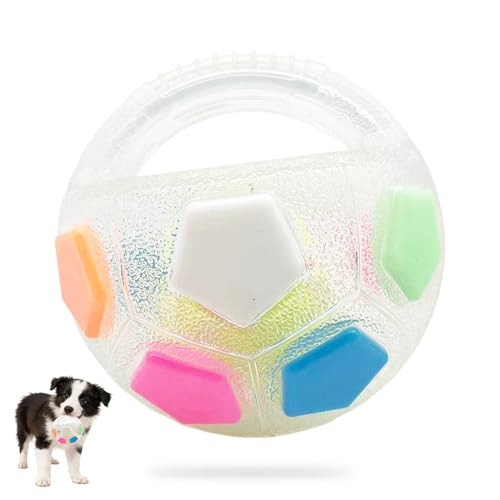 Weciau The Mellow Dog Calming Ball, Anti Stress Ball mit Handle, Interaktiver Spielball für Hunde, Hundeball Unzerstörbar, Zauberball Hund für Kleine, Mittelgroße und Große Hunde (Weiß)