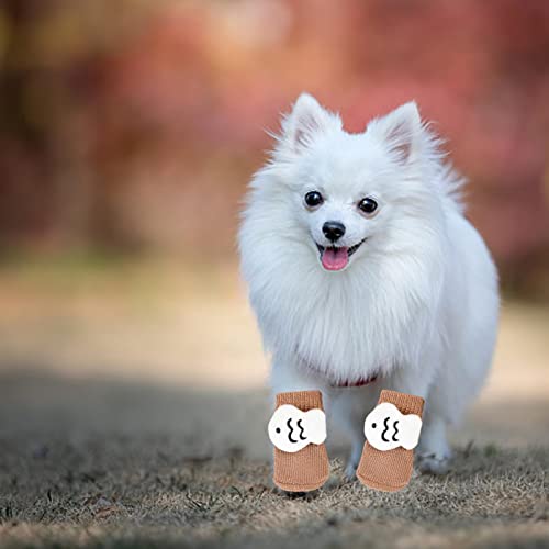 de Patas de Cão - Meias antiderrapantes as para cães de desenhos animados | Meias elásticas de polié