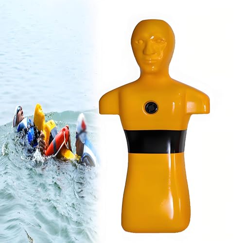 PoiToe Modelo de Rescate en Piscina, Maniquí de Entrenamiento de Rescate Acuático, Resistente al Desgaste y a Los Impactos, De Drenaje Rápido, Herramienta Educativa de Seguridad Yellow
