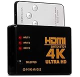 Hub Switch Hdmi com 3 Entradas e 1 Saída Chaveador Divisor Full HD 1080p 4k 3D Com Controle