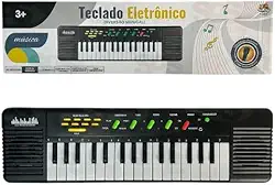 Teclado Musical Infantil 37 Teclas Eletrônico Com Microfone TK-AB2939