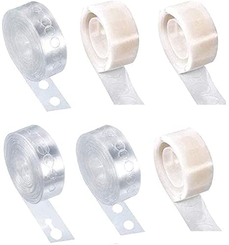 DILISEN 3 Rouleaux de Points de Colle pour Ballons décoratifs et 3 Rouleaux de Ruban adhésif pour Ballons arqués pour Les Anniversaires, Les Mariages et Les fêtes de Noël(6Pcs) Cover