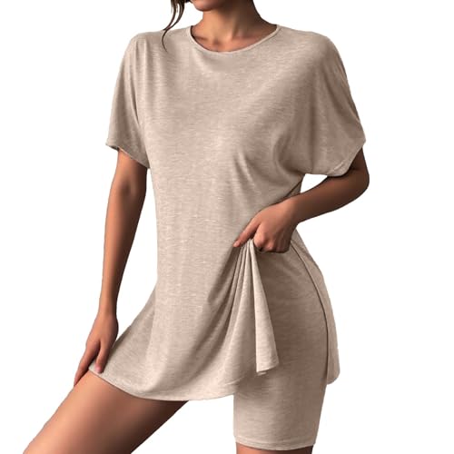 Ensemble haut et short slim femme avec fente haute été décontracté