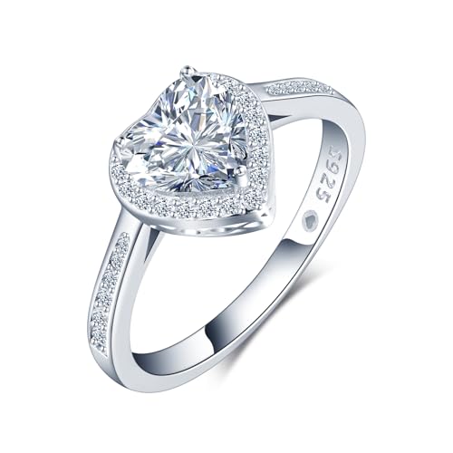 Bague femme en diamant moissanite 1 carat en argent 925