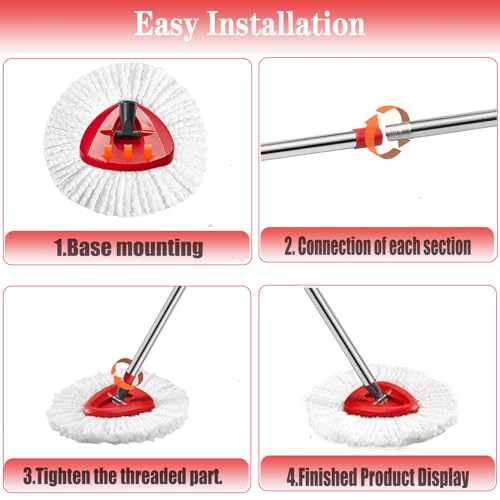 Image of O-Cedar Spin Mop Replacement Head - 4 Refills, 30-58in Handle and Base Combo Set