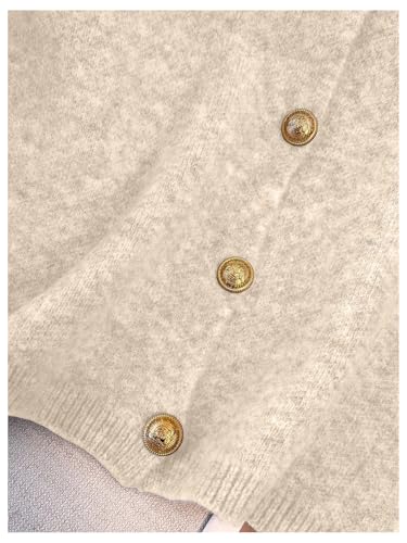 Image of RoseSeek Women's Button Down Sweater Vest Sleeveless Crewneck Knit Outerwear Old Money Knitwear