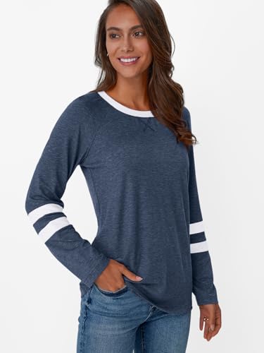 AUTOMET Womens Long Sleeve Shirts Color Block Casual Crewneck Tops Tshirt Basic Tee Fall Fashion Clothes Trendy Outfits3