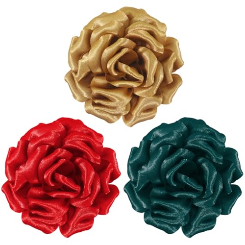 Image of 4.3 inch Red Rose Hair Clip Large Flower Brooches for Women | Charming Flowers Pins for Clothes | Turn Heads with Stylish Rose Hair Clip Flower Brooch Pin for Clothes & Clips for Woman