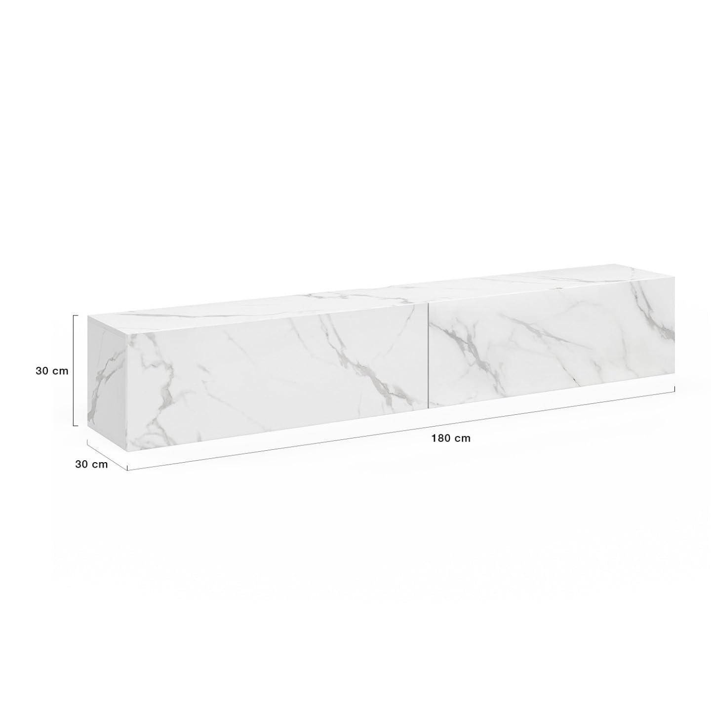 IDMarket Elio - Mueble para TV (180 cm, 2 puertas, madera, efecto mármol)