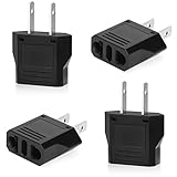 QKFON 4 Stück USA Adapter Steckdose, Reiseadapter Netzadapter Reisestecker Adapterstecker USA auf EU US zum 2 Pin Deutschland/Europa Stecker Amerika Konverter für Geräte mit USA-Netzteil