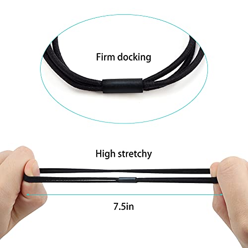 PETAFLOP 100 Count Black Hair Ties Bands, Ouchless Hair Elastics Ponytail Holders for Women Girls Thick Curly Thin Hair