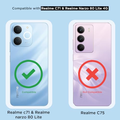 Image of Amazon Basics Back Cover for Realme Narzo 80 Lite 4G / Realme C71 5G Mag-Safe Shockproof PC + TPU Protective Case Magnetic Support Bumper Case (Transparent Mag-Safe)