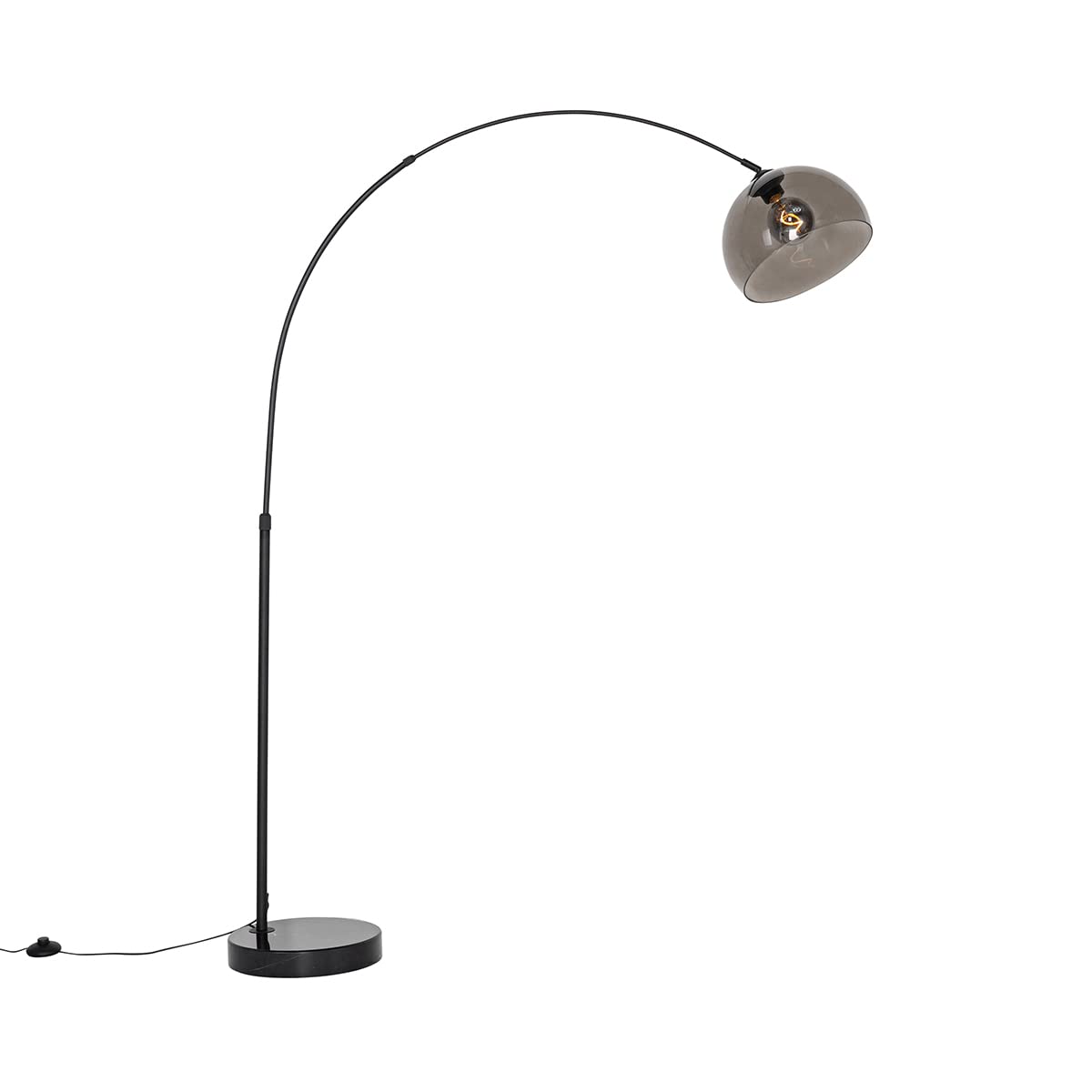 Qazqa arc - Lampada da terra con paralume Moderno - 1 luce - L 155 cm - Nero - Moderno - Soggiorno I Camera da letto