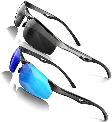 Polarized Anti Glare Sunglasses for Men, UV400 Sports Wrap Around...