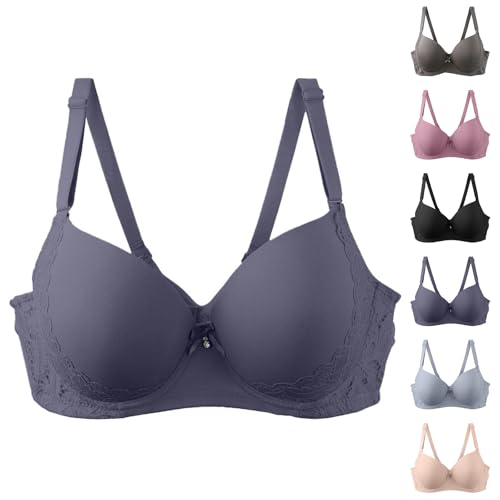 Sujetador con aros para mujer, pechos grandes, sujeción fuerte, sujetador sin costuras, cómodo sujetador push up, sujetador diario con tirantes ajustables, copa completa, sujetador de apoyo para el