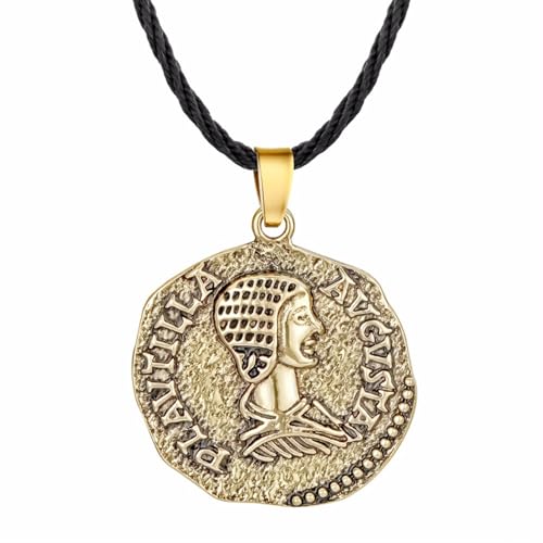 Bijoux commémoratifs tendance : collier vintage unisexe avec pendentif monnaie Rome antique