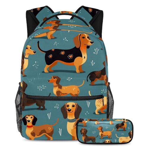 Sac à dos de jour enfants teckel pour l'école et les sorties de voyage