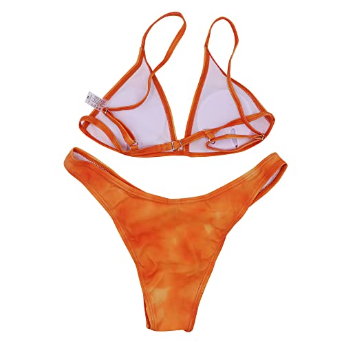 ANKOMINA Women Gothic Skull Letter Printed Two Piece Swimsuit High Cut Triangle Bikini Set for Rave Party Festival Halloween3