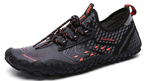Image of UBFEN Water Shoes for Men Women Quick Dry Swim Aqua Socks | Lightweight Barefoot-style Fit, Rubber Sole, Hiking, Fishing, Kayaking, Beach, Pool, Boating, Diving And Water-to-land Wear