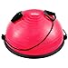 ZELUS Balance Ball Trainer Half Yoga Exercise Ball with Resistance Bands and Foot Pump for Yoga Fitness Home Gym Workout (Pink)