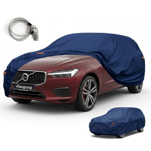 Image of Kaugung Custom Fit Car Cover for Volvo XC60 SUV, Heavy Duty Waterproof All Weather Outdoor Protection, Breathable Full Exterior Cover with Air Vents