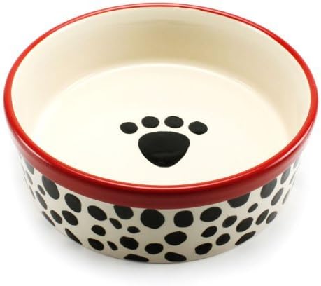 Precious Tails Heavy Ceramic Dog Bowl/Cat Bowl Leopard Print (7 Inch)