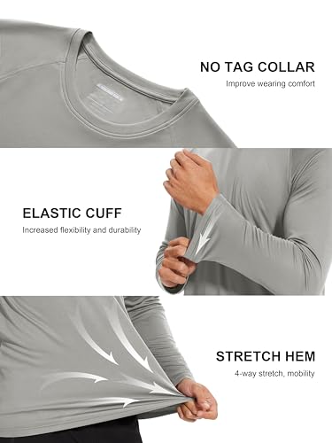 Image of MAGCOMSEN Men's Long Sleeve Shirts UPF 50+ UV Sun Protection Athletic Shirts for Hiking Running Workout Rash Guard
