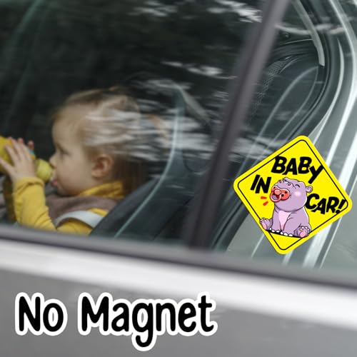 Image of TSHIRTAMAZING Baby On Board Signs for Car, Baby Pooh On Board Paint-Safe, Removable, Non Magnetic, Baby's Safety Stickers for Cars & Windows (4 Vinyl Decals) (Baby on board)