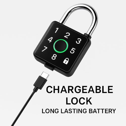 Image of CBK Smart Lock Fingerprint & Password Padlock | 5-Way Unlock | Lock for Gym, Office, Home, Luggage, Gate - Waterproof & Long Battery Life (1 Year Warranty)
