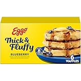 Eggo Kellogg’s, Thick and Fluffy, Frozen Waffles, Blueberry, Easy Breakfast, 11.6 oz Box (6 Count)