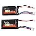 Blomiky 2 Pack 7.4V 2S 900mAh Lithium Rechargeable Battery with PH2.0 Plug Compatible with Axial 1/24 SCX24 Base Camp 4x4 Rock Crawler Brushed RTR RC Cars / SCX24 Battery 2