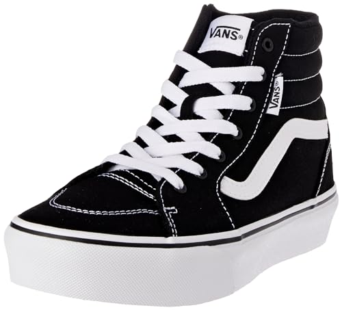 Vans Filmore Hi Platform Sneaker, Canvas Black/White, 5 UK