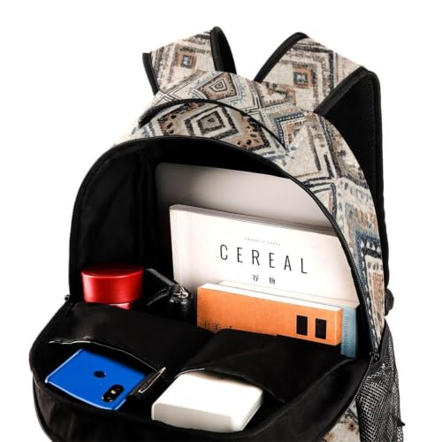 Mochila impermeable étnica oriental abstracta con compartimento para laptop de 40cm multicolor 4