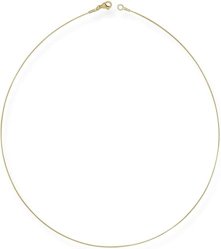 JewelryWeb - Collar de cadena de alambre de oro amarillo macizo de 14 k (0.020in o 18.0in)