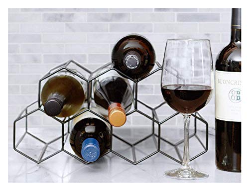 Soporte de vino de mesa para 9 botellas en hierro miniatura 4