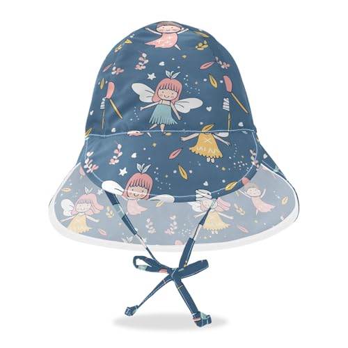 Fairies Marshmallow Blue Toddlers Sunhat Boy Water Hats Girls UPF 50 Neck Flap Travel Essentials
