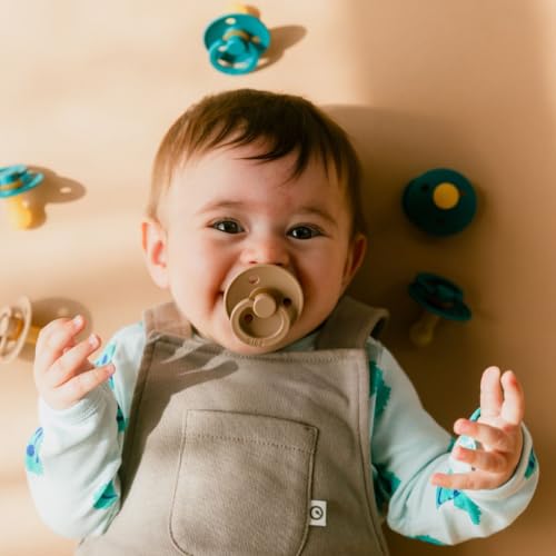 Image of BIBS Pacifiers Colour Collection | Natural Rubber Baby Pacifier | Set of 2 BPA-Free Soothers | Made in Denmark | 0+ Months (Pack of 2) | Cloud Night