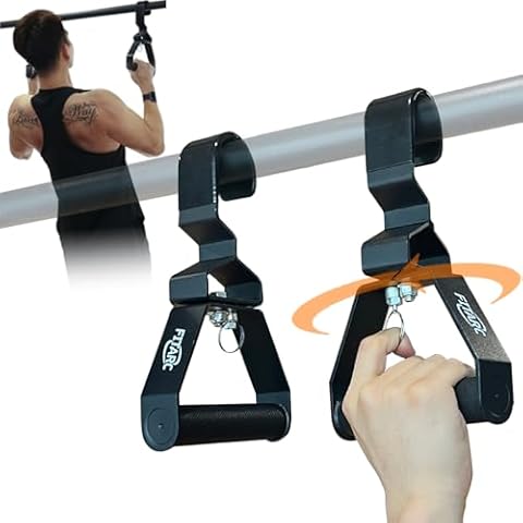 Fitarc Pull Up Handle Width Angle Fast Adjust Grip, Professional LAT Pull Down Grip 12 Level Adjustable, Rowing Handle, Wrist Friendly Deadlift Handle 2pcs, Patented Cover