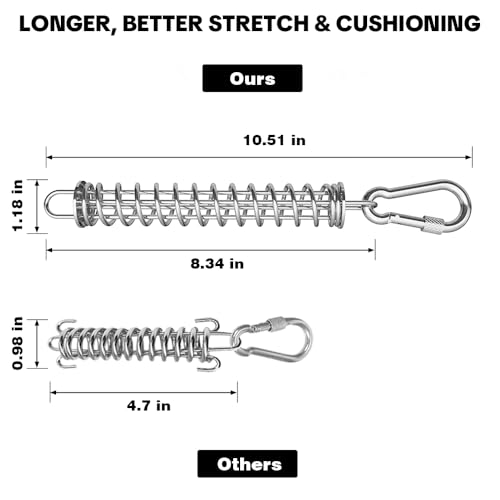 Image of Dog Tie Out Spring, Heavy Duty Shock Absorber Spring for Tie Out Cable & Chain, Rustproof Stainless Steel Buffer, Dog Leash Shock Absorber (1 Spring)