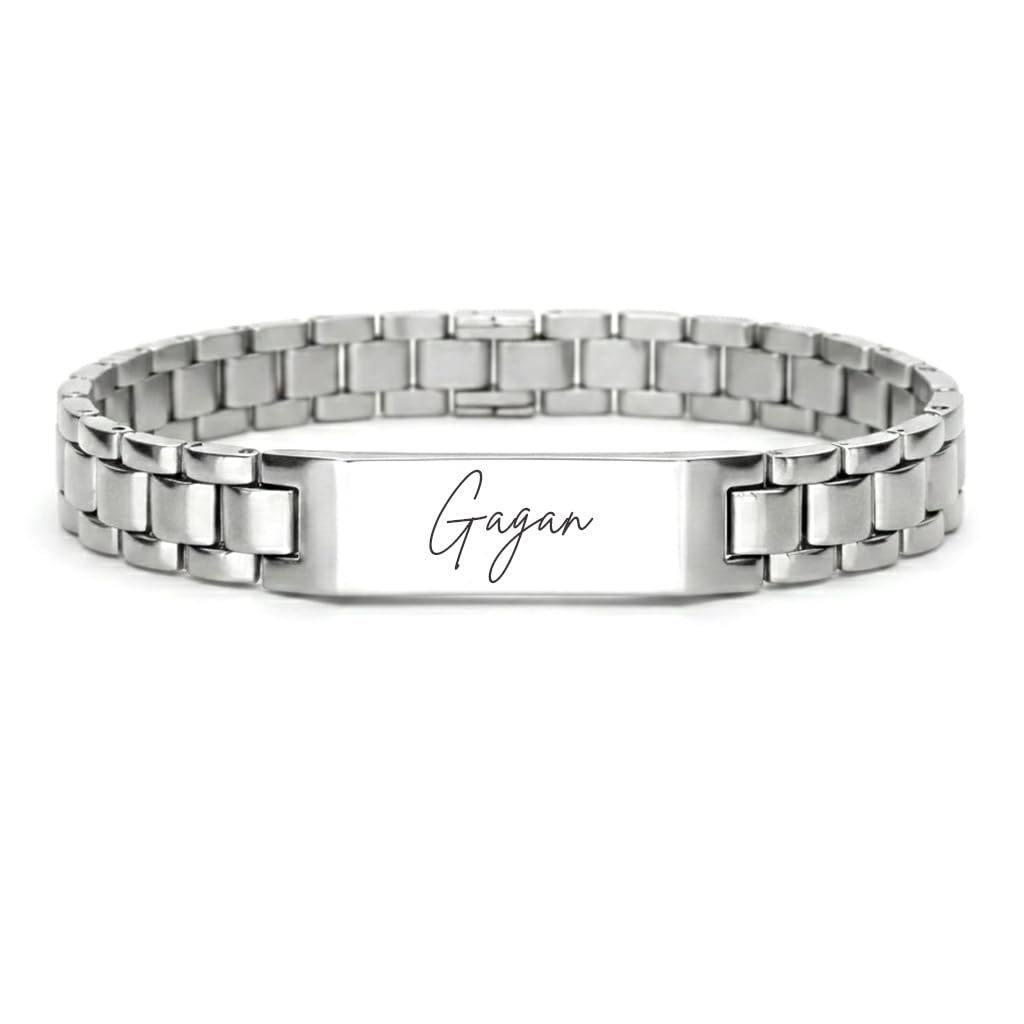 Personalised Regal Chain Bracelet For Man - Custom Name Engraving Adjustable Bracelet For Men & Boys | Personalized Gift For Him Comes In Premium Ready To Gift Box-image-35