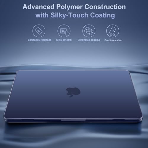 Image of MOSISO Compatible with MacBook Air 13 inch Case M5 2026 M4 2025 M3 M2 2024-2022 A3449 A3240 A3113 A2681, Hard Shell&Keyboard Cover&Screen Film&Type C for MacBook Air 13.6 inch Case, Midnight