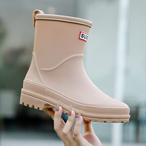 Image of Nutropa Mid Calf Rain Boots for Women, Anti-Slip Outdoor Work Rain Shoes | Waterproof Garden Boots, Lightweight, Comfortable Rainboots, Outdoor Mud Work Booties