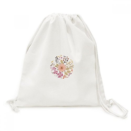 Plante Toile Drawstring Backpack à motif floral blanc jaune orange