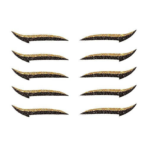 Glitter Eyeliner Stickers, 5 pares, dorado miniatura 1