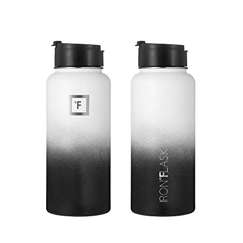IRON °FLASK Botella De Agua De Deportes, 3 Tapas (Tapa Paja), El Vacío Aislado Acero Inoxidable, Caliente Y Fría[Día y… - Imagen 6