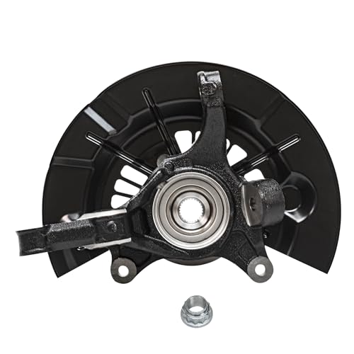 Image of Detroit Axle - 2.5L Front Right Steering Knuckle for 2012-2017 Toyota Camry Passenger Side Steering Knuckle & Wheel Hub Bearing Assembly 2013 2014 2015 2016 Replacement