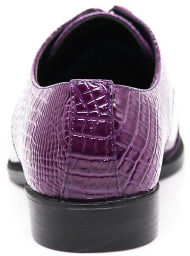 Image of STW Men's Alligator Crocodile Print Oxfords Fashion Lace Up Dress Shoes