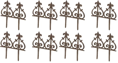 Dehner Beeteinfassung Speer nostalgisch, 4 Stück, je ca. 30.5 x 29.5 x 1 cm, Gusseisen, edelrostfarben (Packung mit 2)