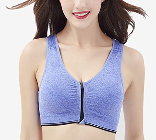 Image of Hiking Gril Women's Zip Front Sports Bra Wireless Post-Surgery Yoga Bras