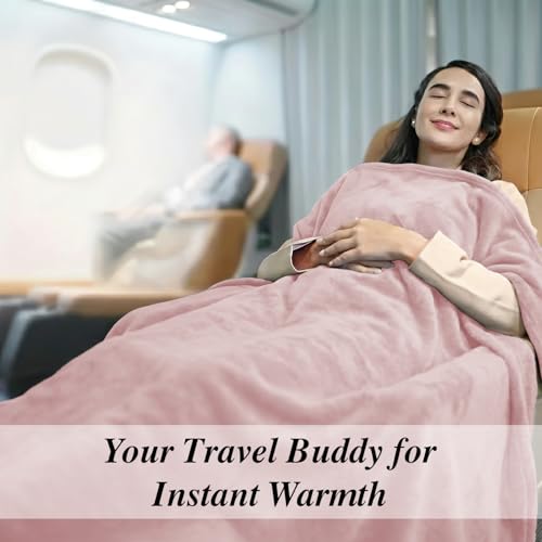 Image of Cloth Fusion Nimbus 280 GSM Fleece Blanket, Blush Pink, Single 58x86 inches | Double-Brushed Both Sides, Anti-Pilling Weave, Colour-Lock Dye, Reinforced Stitching, Machine Washable